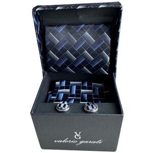 Valerio Garati Tie Handkerchief & Cufflink Men's Boxed‎ Set Handmade Woven Silk
